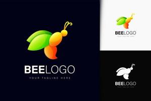 design del logo dell'ape con gradiente vettore
