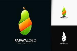 design del logo papaya con gradiente vettore