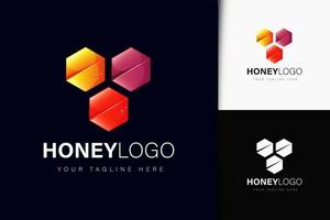 design del logo del miele con sfumatura vettore