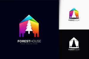 design del logo della casa forestale con gradiente vettore