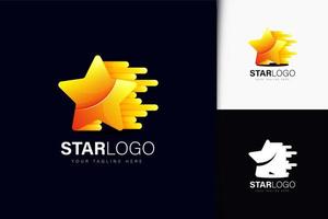 design del logo a stella con gradiente vettore
