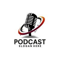 Podcast icona logo modello illustrazione design vettore