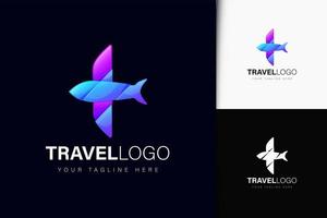 design del logo da viaggio con gradiente vettore