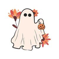 carino Halloween fantasma illustrazione vettore