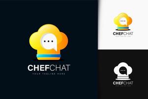 design del logo della chat dello chef con gradiente vettore