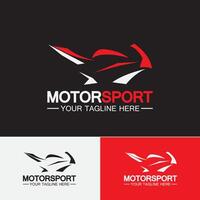 modello di progettazione dell'illustrazione di vettore di simbolo di logo di sport del motociclo