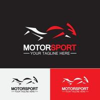 modello di progettazione dell'illustrazione di vettore di simbolo di logo di sport del motociclo