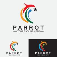 modello di vettore di progettazione del logo del pappagallo