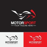 modello di progettazione dell'illustrazione di vettore di simbolo di logo di sport del motociclo