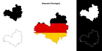 Eisenach, Thuringen vuoto schema carta geografica impostato vettore