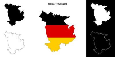 weimar, Thuringen vuoto schema carta geografica impostato vettore