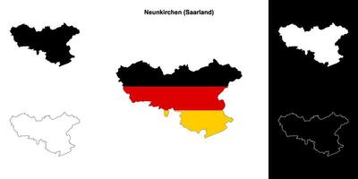 Neunkirchen, saarland vuoto schema carta geografica impostato vettore