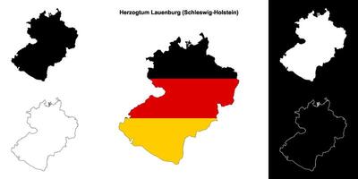 herzogtum lauenburg, schleswig-holstein vuoto schema carta geografica impostato vettore