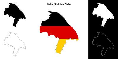 Magonza, rheinland-pfalz vuoto schema carta geografica impostato vettore