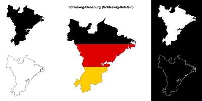 Schleswig-Flensburg, schleswig-holstein vuoto schema carta geografica impostato vettore