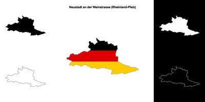 neustadt un der weinstraße, rheinland-pfalz vuoto schema carta geografica impostato vettore