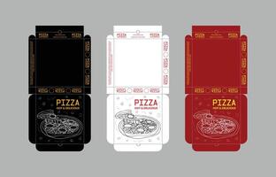 Pizza scatola disegno, Pizza confezione disegno, Pizza scatola design modelli, pronto per Stampa vettore