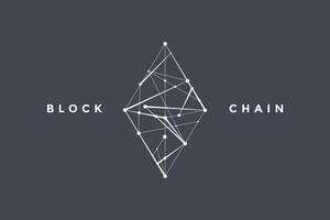 modello logo per blockchain tecnologia vettore