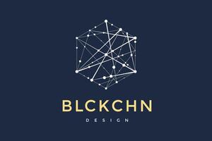 logo per blockchain tecnologia vettore