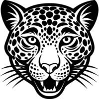 leopardo testa portafortuna design silhouette arte vettore