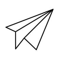 icona della linea dell'aereo di carta vettore