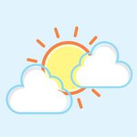 sole soleggiato giorno nuvoloso tempo metereologico meteorologia illustrazione vettore