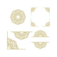 mandala nozze ornamento oro design vettore