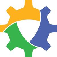 colorato Ingranaggio logo design vettore
