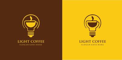 fagiolo e leggero lampadina caffè idea logo design professionista svg vettore