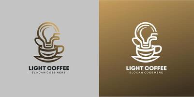 fagiolo e leggero lampadina caffè idea logo design professionista svg vettore