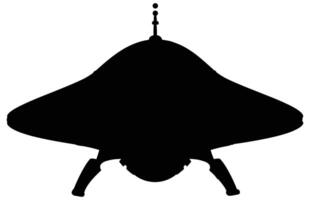 ufo alieno navicella spaziale nero silhouette, semplice alieno nave simbolo, spazio volante piattino. vettore