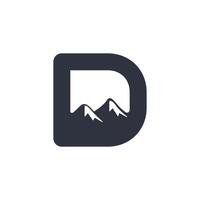 lettera d e montagna logo vettore