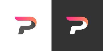 disegno del logo della lettera p. design della lettera p semplice e pulito con colori moderni. illustrazione vettoriale