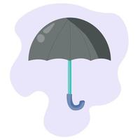 ombrello accogliente in tonalità grigio-blu, accessorio autunnale su un punto astratto per il design vettore