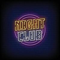 vettore del testo di stile delle insegne al neon del night-club