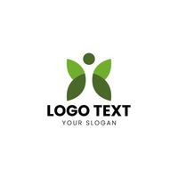 un' logo per un' azienda quello è fatto a partire dal verde le foglie vettore