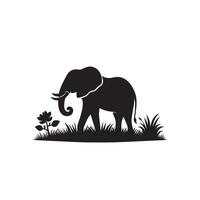 elefante silhouette isolato su bianca sfondo. elefante logo. vettore