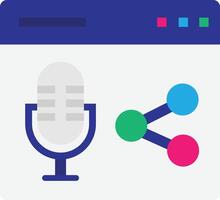 Podcast microfono Audio vettore