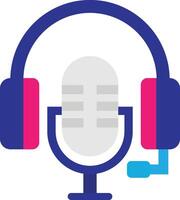 Podcast microfono Audio vettore