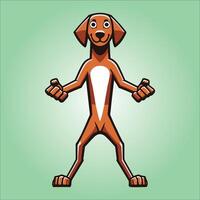 rhodesian ridgeback cane sta su posteriore gambe illustrazione vettore