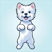 westie cane sta su posteriore gambe illustrazione vettore