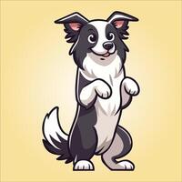 confine collie cane sta su posteriore gambe illustrazione vettore