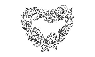 composizione di rose per la progettazione di inviti di nozze, piante e fiori per un'elegante cornice per lettere, illustrazione vettoriale disegnata a mano per un design romantico e vintage