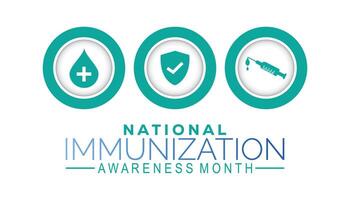 nazionale immunizzazione consapevolezza mese è osservato ogni anno su agosto.banner design modello illustrazione sfondo design. vettore