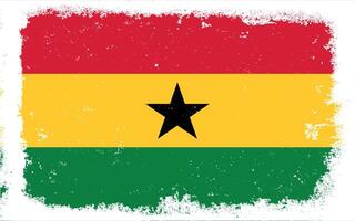 Vintage ▾ piatto design grunge Ghana bandiera sfondo vettore