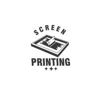 schermo stampa serigrafia Vintage ▾ monocromatico logo design grafico illustrazione vettore