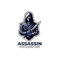 eccezionale assassino portafortuna logo design vettore