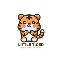 carino poco tigre logo design vettore