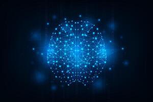 futuristico ologramma cervello con medico assistenza sanitaria. tecnologia astratto grafico di mri scansione interfaccia. vettore