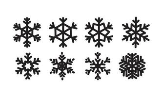 set di vettore di fiocchi di neve, icona inverno e natale, sfondo isolato